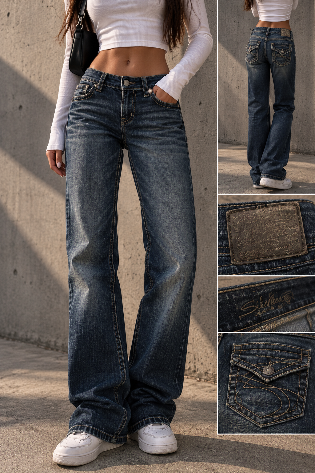 Silver Jeans Co. Suki Surplus W25 L31 Bootcut Jeans Y2K Dark Wash