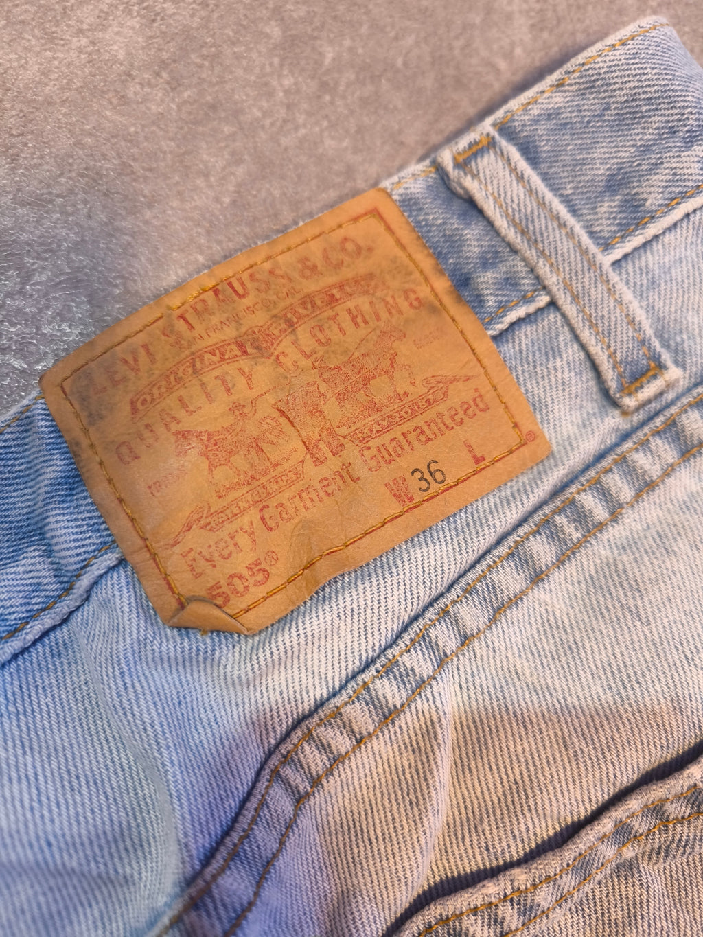 Levi’s 505 Jeans Shorts W36 Hellblau | Regular Fit Denim Vintage Style