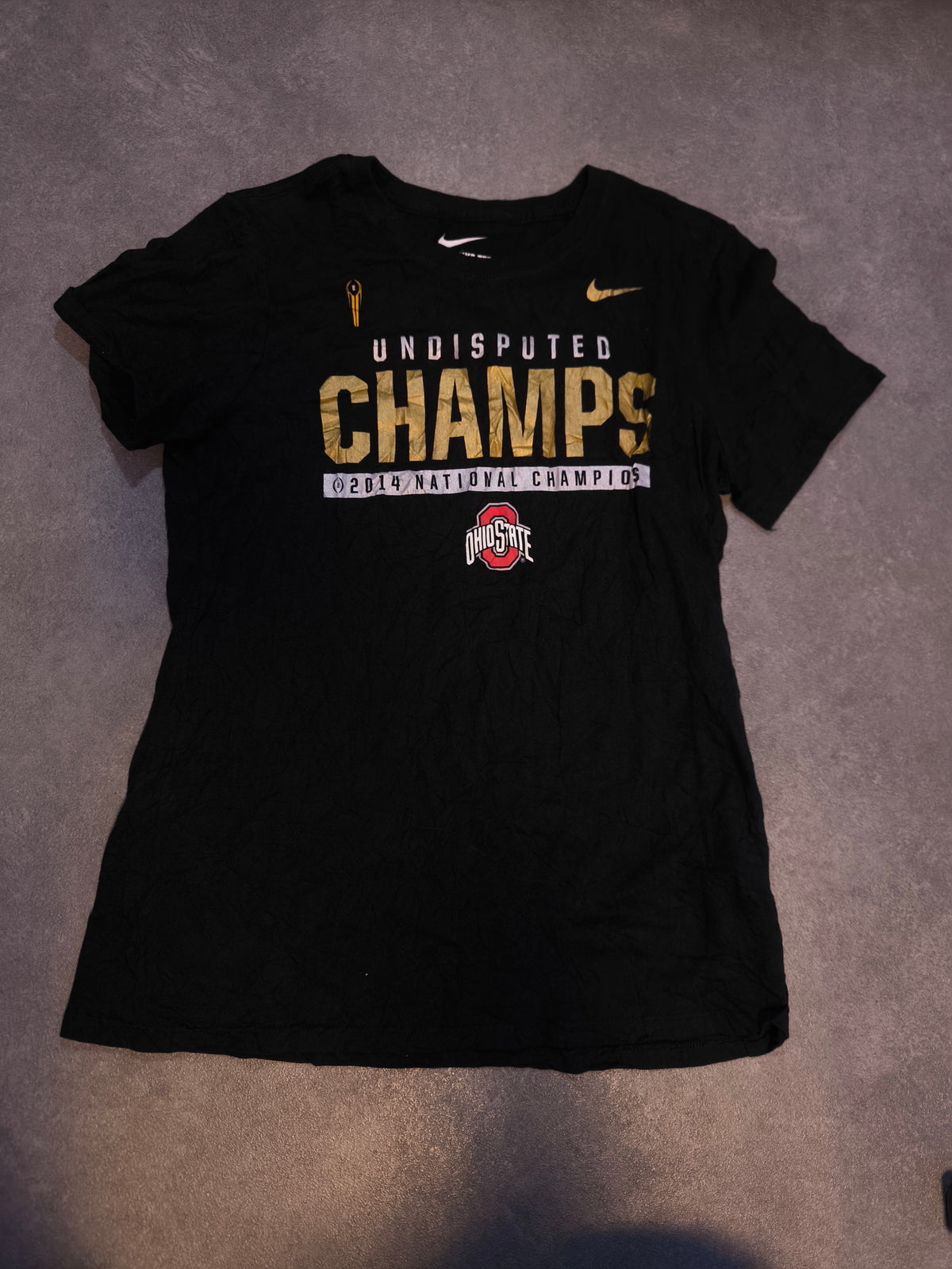 Nike Ohio State Buckeyes T-Shirt Schwarz Gold | 2014 National Champions Gr. M