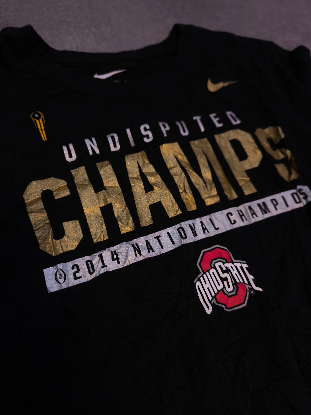 Nike Ohio State Buckeyes T-Shirt Schwarz Gold | 2014 National Champions Gr. M