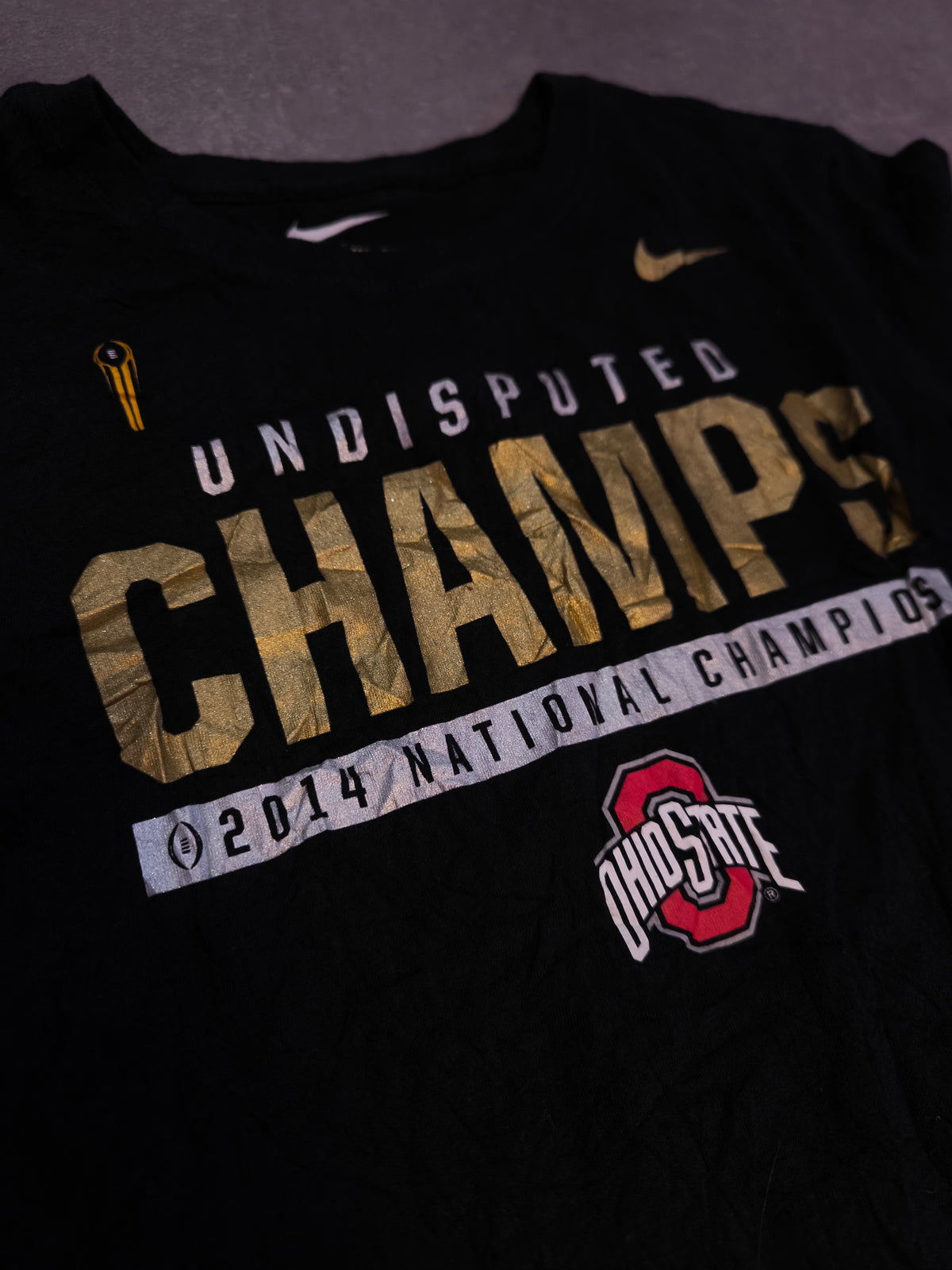 Nike Ohio State Buckeyes T-Shirt Schwarz Gold | 2014 National Champions Gr. M