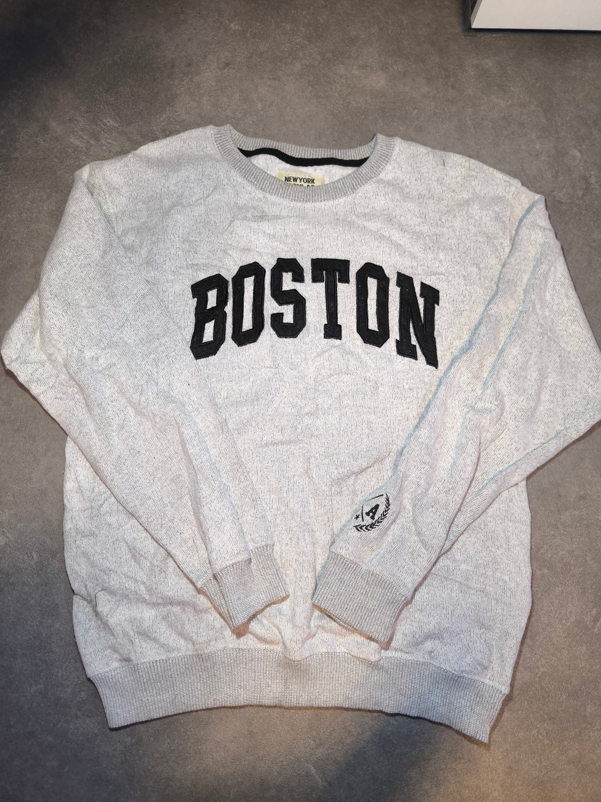 Boston College Sweatshirt Grau Schwarz | New York Popular Gr. L | Varsity