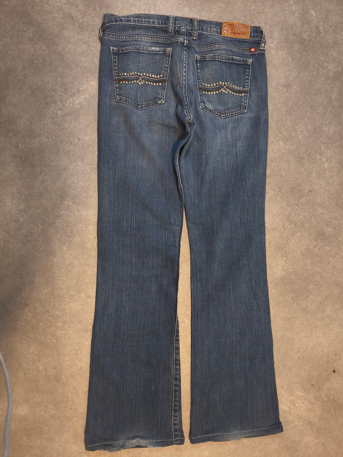 Lucky Brand Bootcut Jeans W28 | Blau Y2K Flared Denim Strass