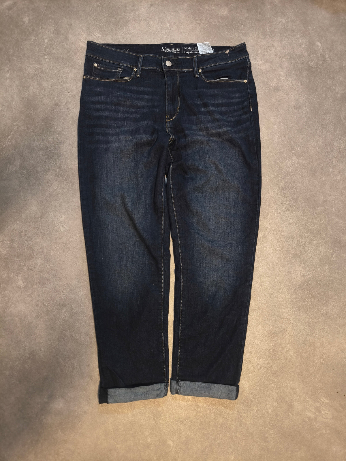 Levi Strauss Signature Jeans Dunkelblau | Modern Slim Boyfriend | Dark Denim