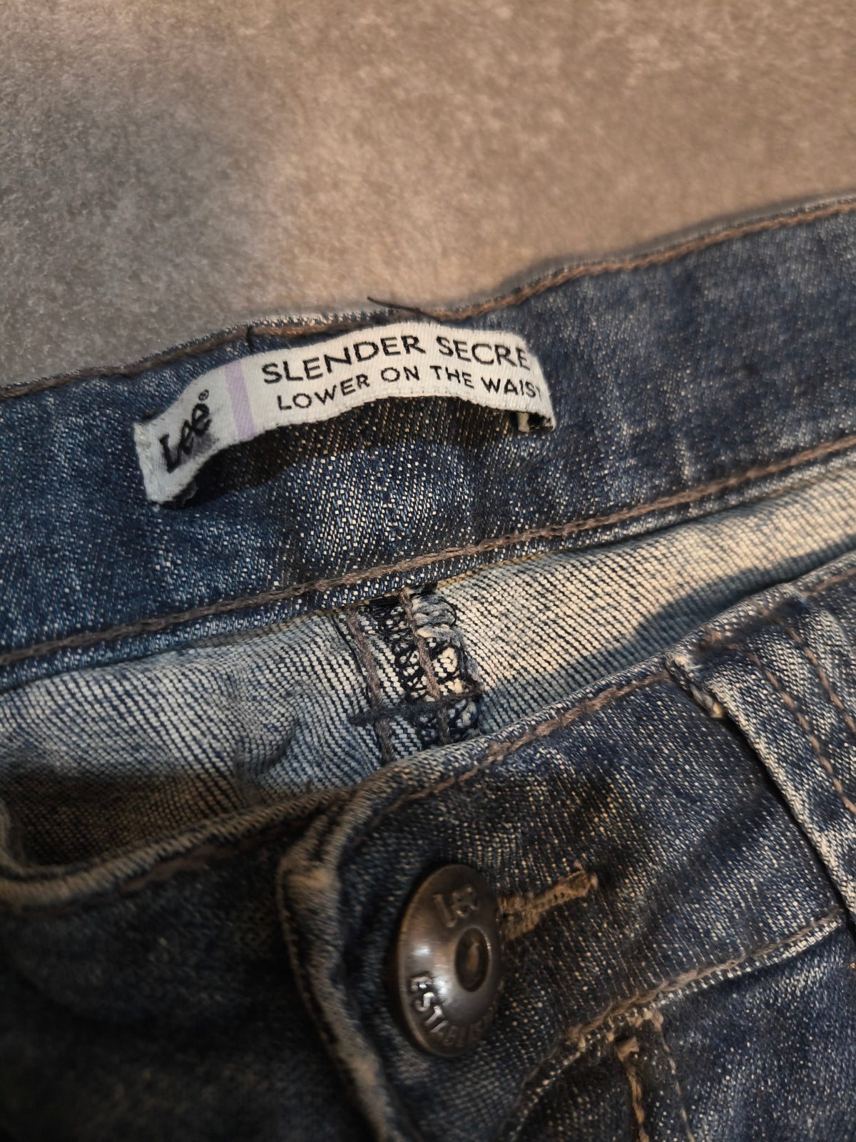 Lee Slender Secret Bootcut Jeans Y2K Low Rise Vintage Blue Denim