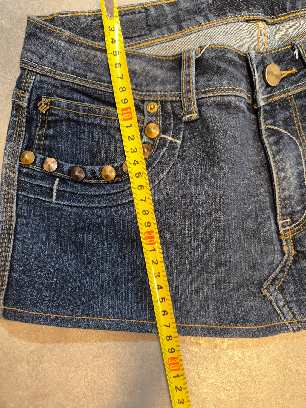 Vintage BONGO Y2K Denim Rock Studded Low Rise 2000s Dark Blue