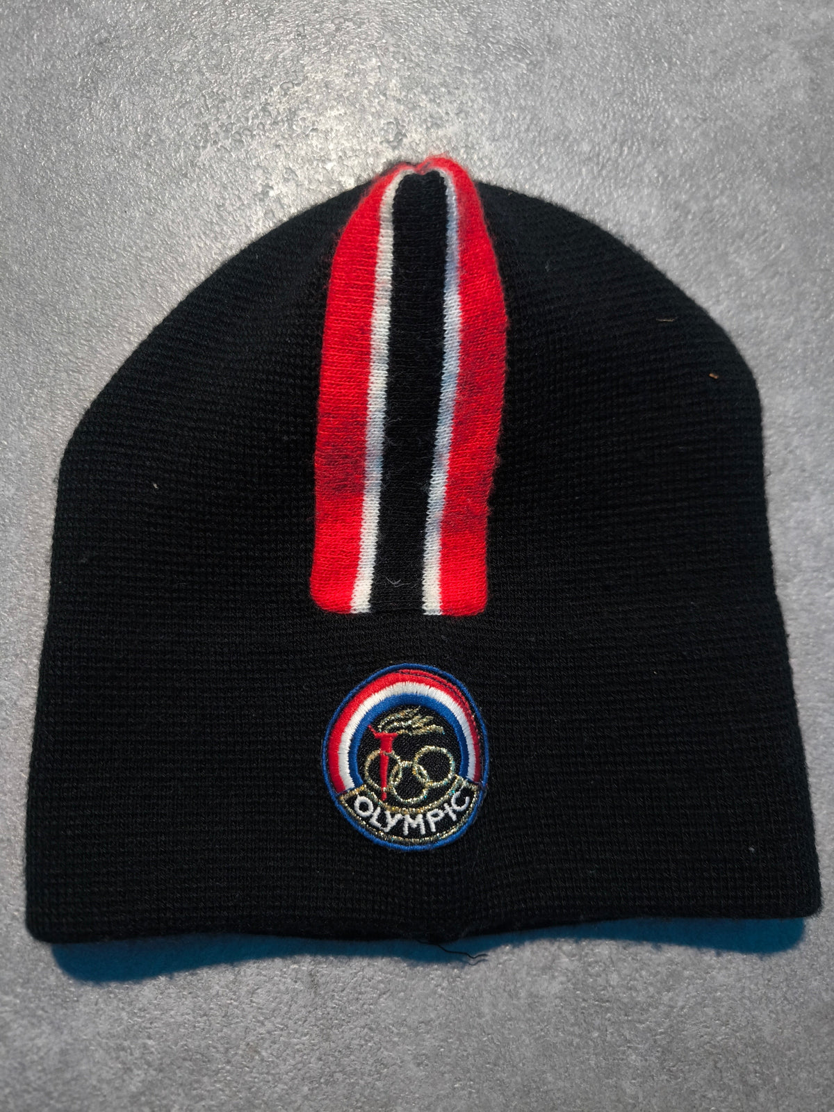 Vintage USA Olympic Windbreaker Jacke + Beanie Größe M Schwarz Rot Team USA