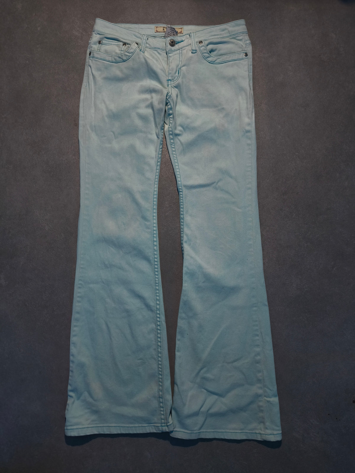 YMI Vintage Y2K Jeans Hellblau Gr. S | Bootcut Flared Rhinestone Low Rise