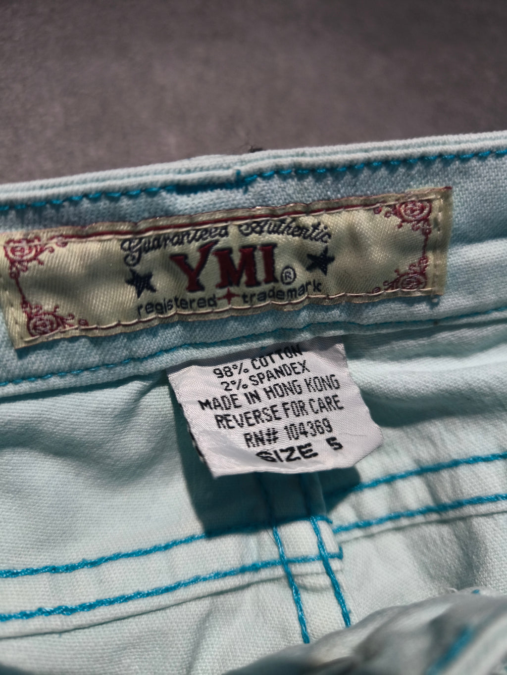 YMI Vintage Y2K Jeans Hellblau Gr. S | Bootcut Flared Rhinestone Low Rise