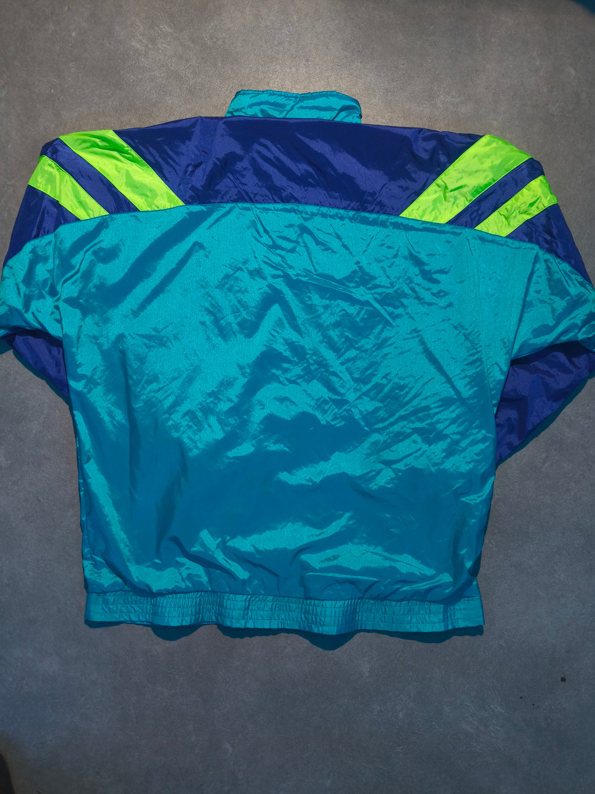 Adidas Vintage Tracksuit Set 80s 90s Türkis Blau Neon | Trefoil L/XL