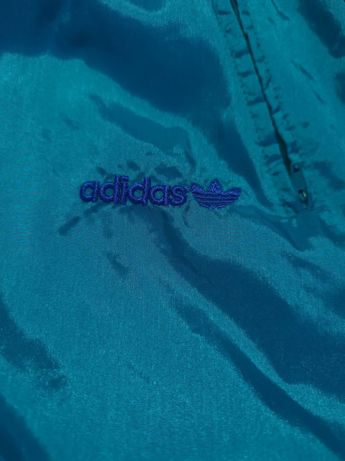 Adidas Vintage Tracksuit Set 80s 90s Türkis Blau Neon | Trefoil L/XL