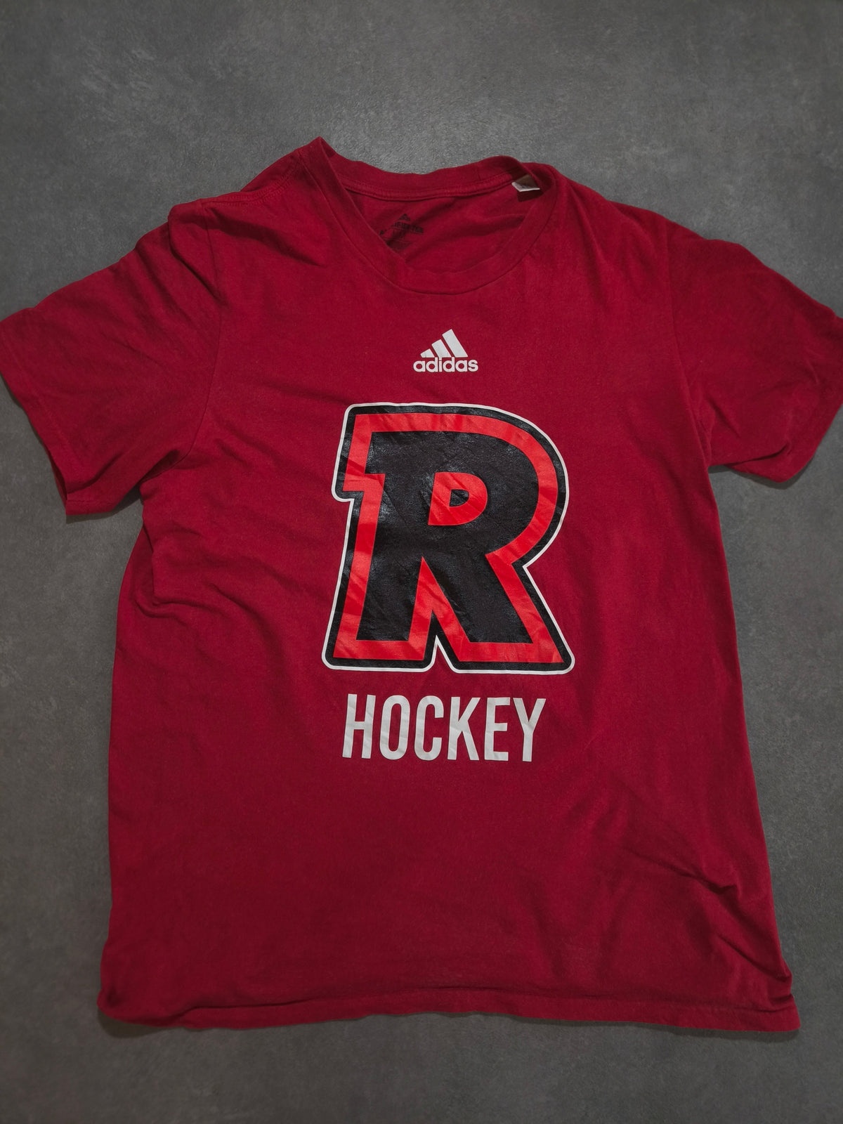 adidas Hockey Amplifier Tee Rot Big R Graphic Shirt Größe M Retro Sportswear