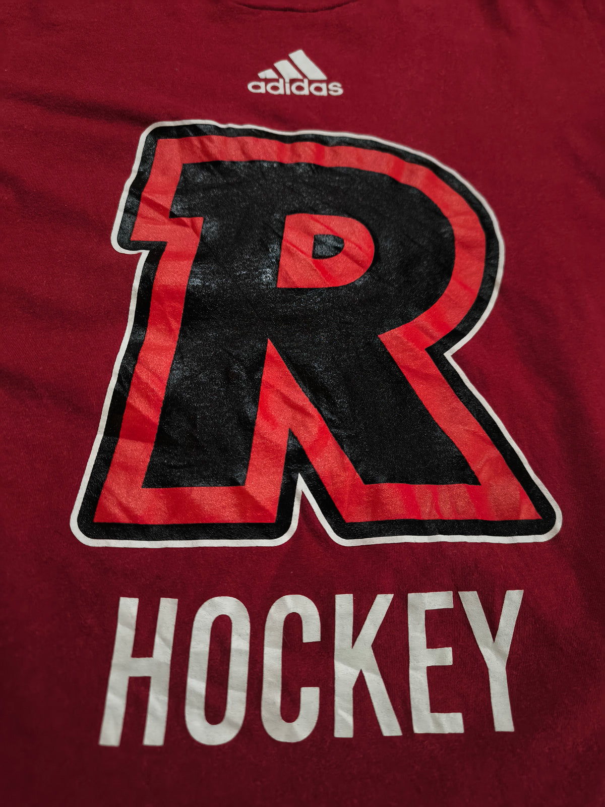 adidas Hockey Amplifier Tee Rot Big R Graphic Shirt Größe M Retro Sportswear