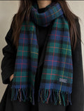 Burberrys Vintage Schal Grün/Blau - 100%
Lambswool- Made in England