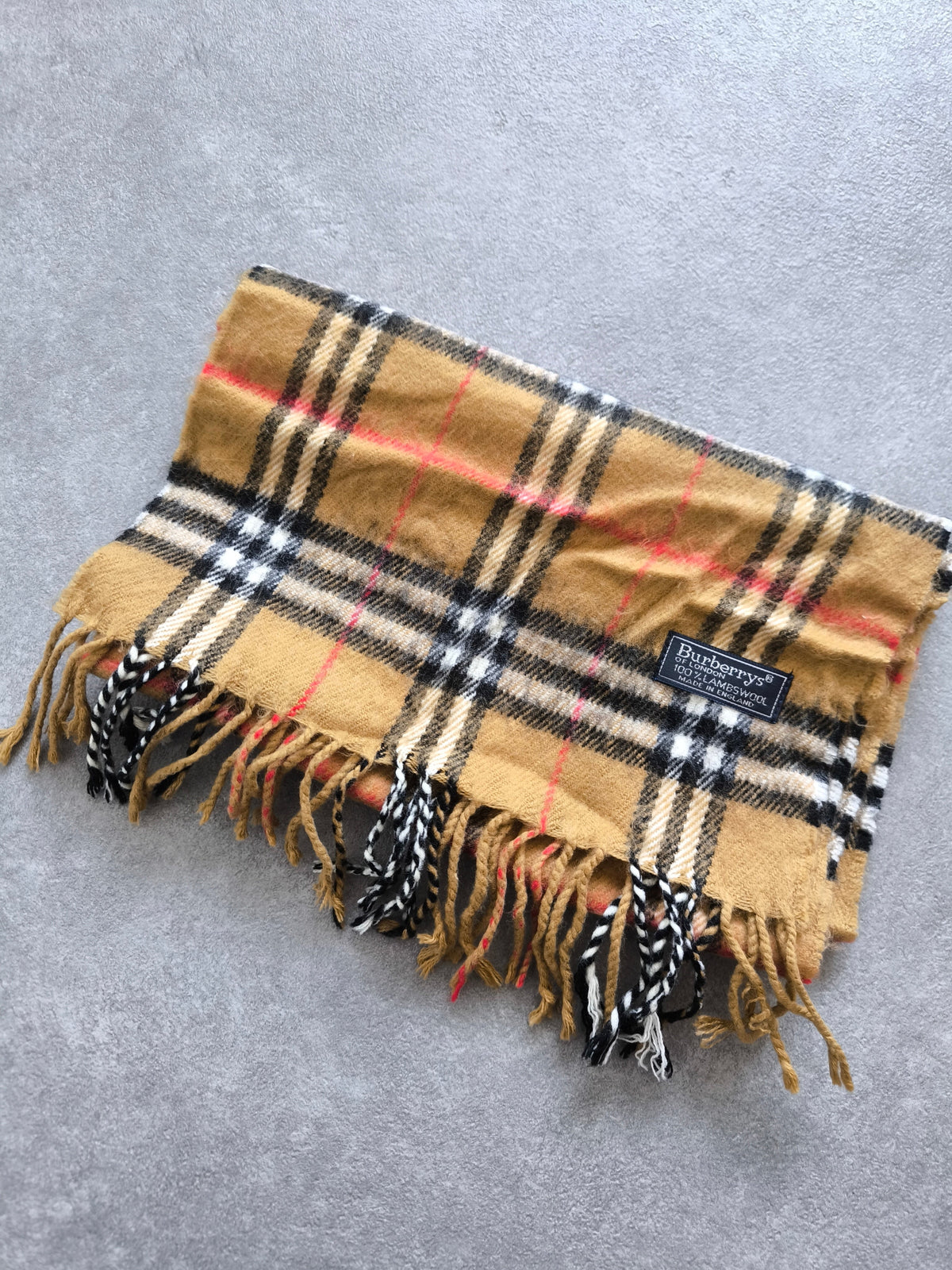 Vintage Burberrys Schal Beige – 100% Lambswool – Made in England