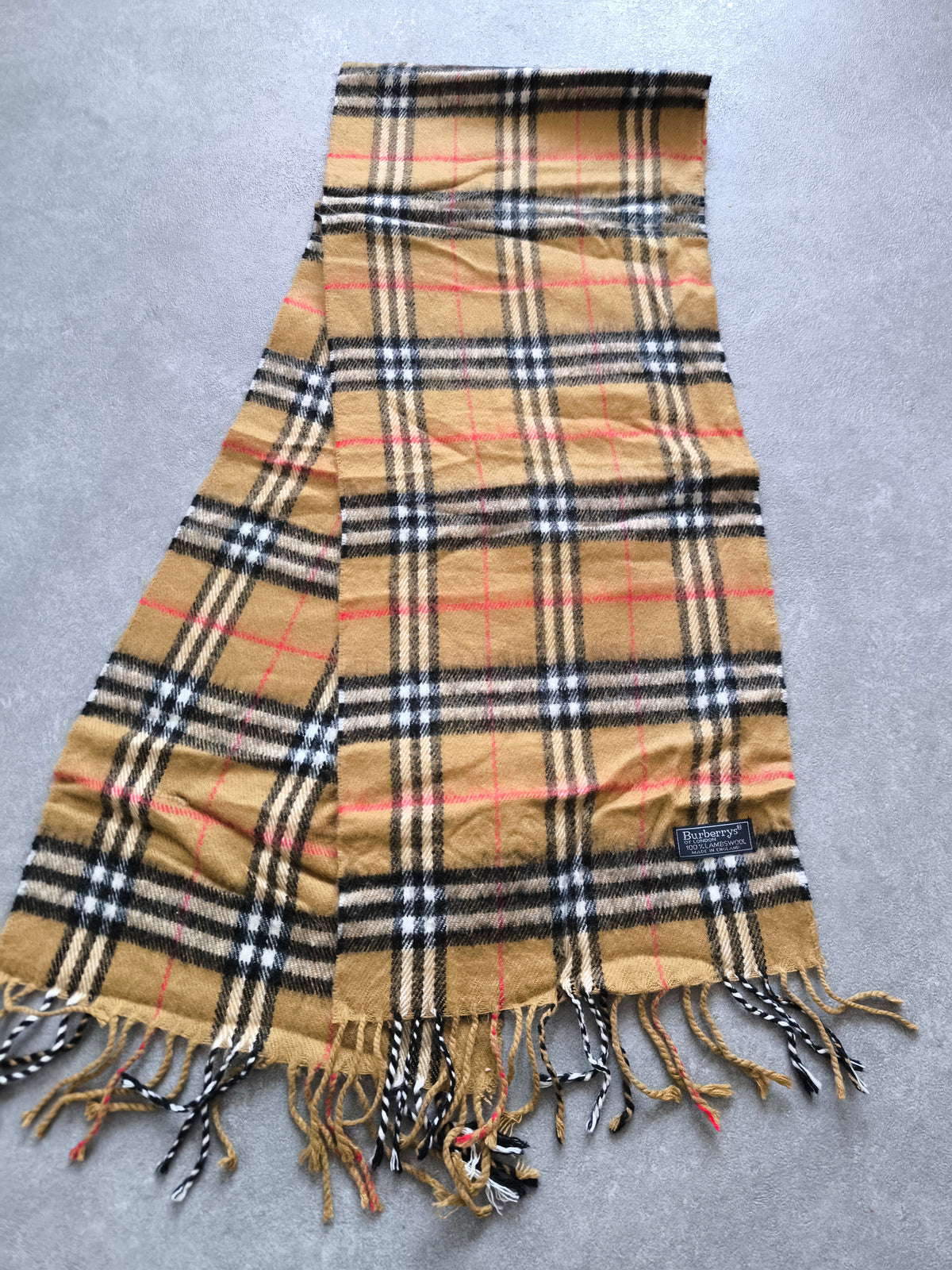 Vintage Burberrys Schal Beige – 100% Lambswool – Made in England