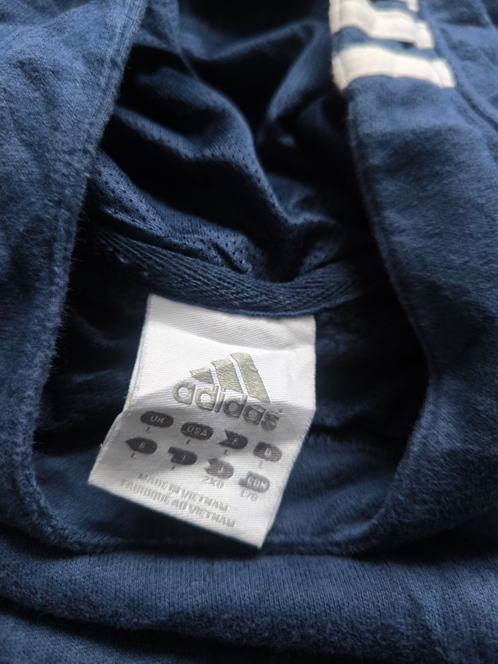 Adidas Vintage Hoodie – Navy / Weiß