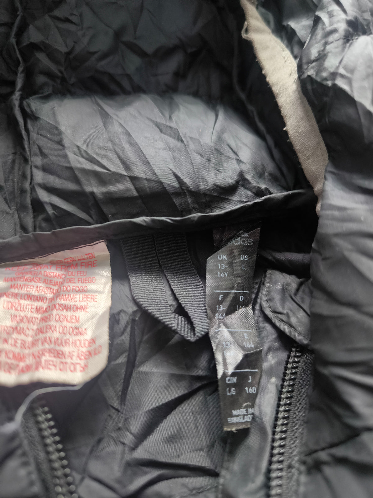 Adidas Pufferjacke Schwarz | Gr. 164 / 13–14Y