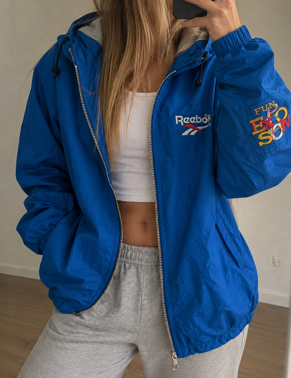 Vintage Reebok Windbreaker Blau- Fun Expo - Gr. M
