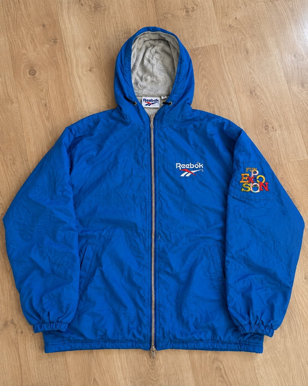 Vintage Reebok Windbreaker Blau- Fun Expo - Gr. M