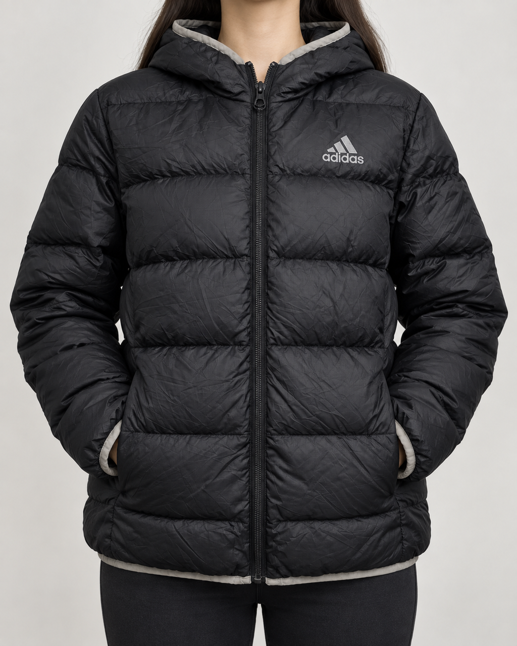 Adidas Pufferjacke Schwarz | Gr. 164 / 13–14Y