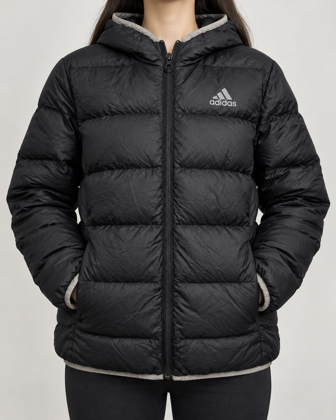 Adidas Pufferjacke Schwarz | Gr. 164 / 13–14Y